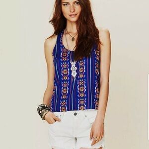 Jen’s Pirate Booty for Free People Blue Woven Tank